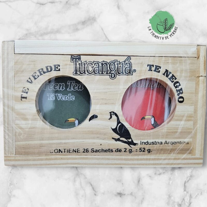 Tucanguá caja de madera c/té verde y negro
